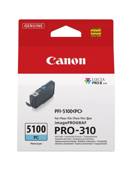 Cartucho tinta canon pfi - 5100pc cian photo