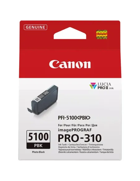 Cartucho tinta canon pfi - 5100pbk negro photo