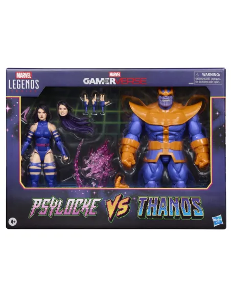 Pack 2 figuras hasbro marvel legends series gamerverse psylocke vs thanos