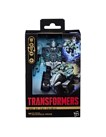 Figura hasbro transformers age of the primes deluxe class micronus prime 14cm