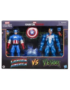 Pack 2 figuras hasbro marvel legends gamerverse captain america vs venom