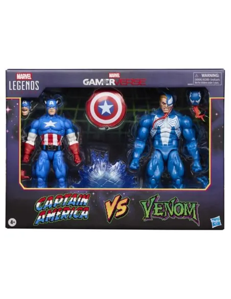 Pack 2 figuras hasbro marvel legends gamerverse captain america vs venom