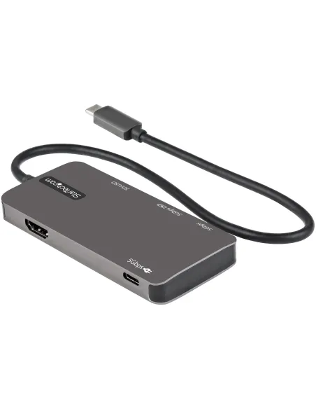 StarTech.com Adaptador Multipuertos USB C - USB C a HDMI de 4K - 100W de Entrega de Alimentación PD - SD - MicroSD - Hub Ladrón