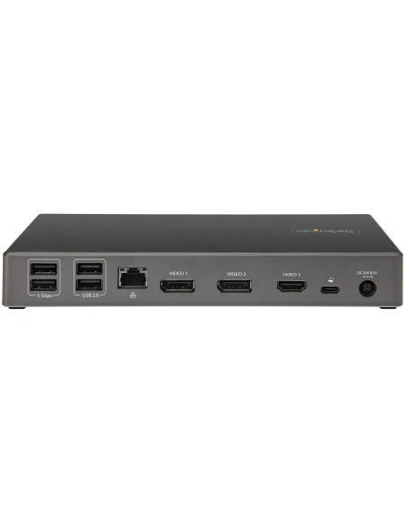 StarTech.com Dock USB-C - Docking Station USB Tipo C para 3 Monitores de 4K - con 100W de Entrega de Alimentación PD - Modo Alt