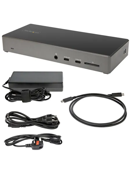 StarTech.com Dock USB-C - Docking Station USB Tipo C para 3 Monitores de 4K - con 100W de Entrega de Alimentación PD - Modo Alt