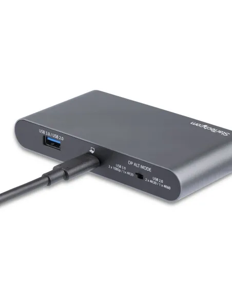 StarTech.com Docking Station USB C para 2 Monitores DisplayPort 4K - con Entrega de Potencia de 100W Passthrough - GbE - Hub