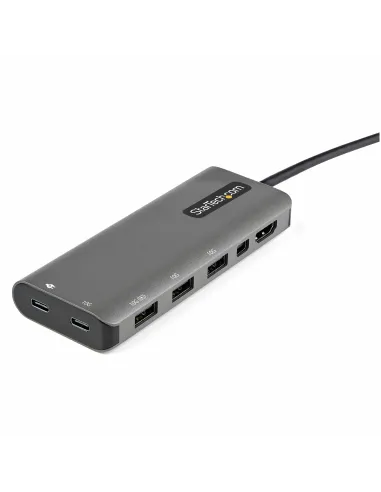 StarTech.com Adaptador Multipuertos USB-C - Docking Station USB Tipo C a HDMI o Mini DisplayPort 4K60 - Replicador de Puertos