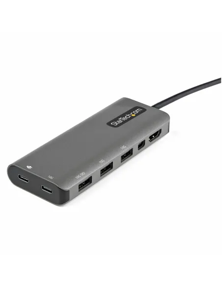 StarTech.com Adaptador Multipuertos USB-C - Docking Station USB Tipo C a HDMI o Mini DisplayPort 4K60 - Replicador de Puertos