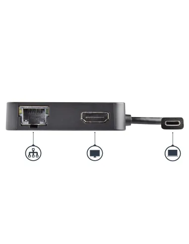 StarTech.com Adaptador Multipuertos USB C - Mini Dock Portátil USB-C 4K HDMI - Gigabit Ethernet - Hub USB 3.0 (1x USB-A 1x