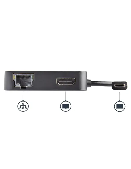 StarTech.com Adaptador Multipuertos USB C - Mini Dock Portátil USB-C 4K HDMI - Gigabit Ethernet - Hub USB 3.0 (1x USB-A 1x