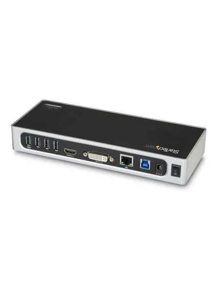 StarTech.com Replicador de Puertos USB 3.0 - Docking Station de Portátil para Dos Pantallas con Vídeo HDMI & DVI VGA - Ladrón