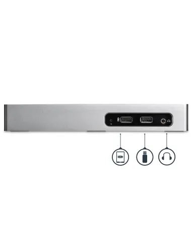 StarTech.com Replicador de Puertos USB 3.0 - Docking Station de Portátil para Dos Pantallas con Vídeo HDMI & DVI VGA - Ladrón