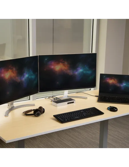 StarTech.com Replicador de Puertos USB 3.0 - Docking Station de Portátil para Dos Pantallas con Vídeo HDMI & DVI VGA - Ladrón