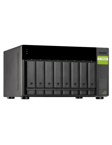 QNAP TL-D800C caja para disco duro externo Carcasa de disco duro SSD Negro, Gris 2.5 3.5"