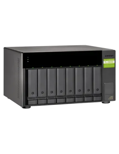 QNAP TL-D800C caja para disco duro externo Carcasa de disco duro SSD Negro, Gris 2.5 3.5"