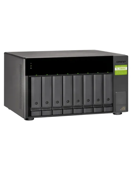 QNAP TL-D800C caja para disco duro externo Carcasa de disco duro SSD Negro, Gris 2.5 3.5"