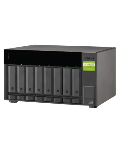 QNAP TL-D800C caja para disco duro externo Carcasa de disco duro SSD Negro, Gris 2.5 3.5"