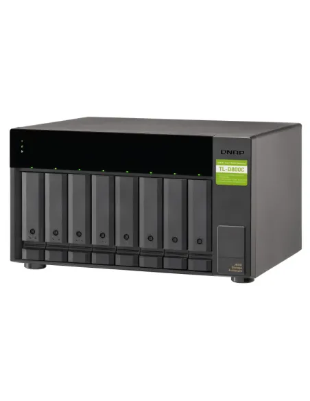 QNAP TL-D800C caja para disco duro externo Carcasa de disco duro SSD Negro, Gris 2.5 3.5"