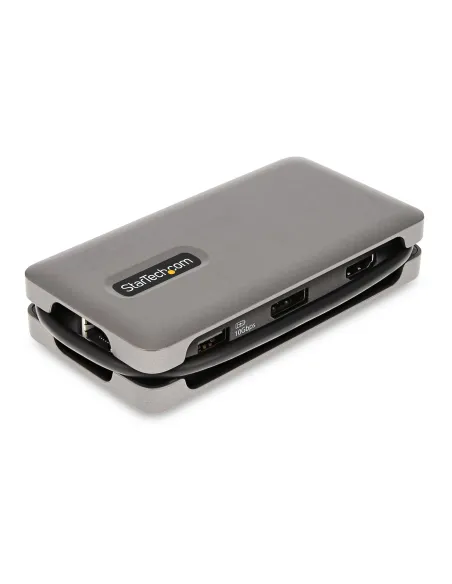 StarTech.com Adaptador Multipuertos USB-C - HDMI DP 4K a 60Hz - Hub Ladrón USB de 3 Puertos - Power Delivery de Paso de 100W -