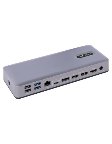 StarTech.com Docking Station USB-C 4K30 Triple  4K60 Doble - Modo Alt DP DP HDMI - Hub USB de 7 Puertos - PD 3.0 - GbE - Audio