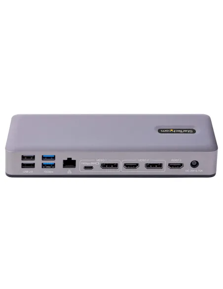 StarTech.com Docking Station USB-C 4K30 Triple  4K60 Doble - Modo Alt DP DP HDMI - Hub USB de 7 Puertos - PD 3.0 - GbE - Audio