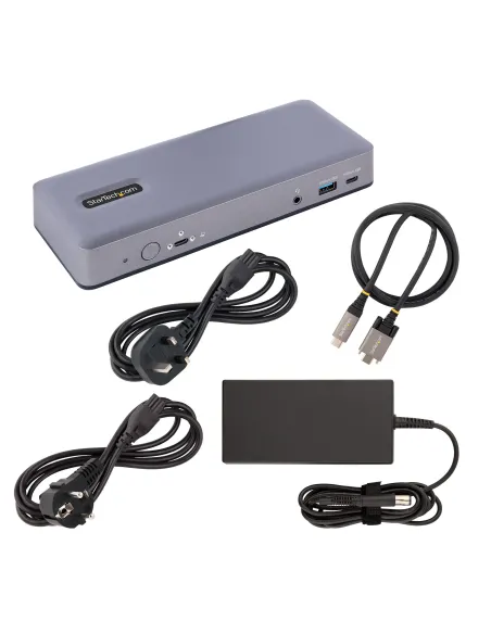 StarTech.com Docking Station USB-C 4K30 Triple  4K60 Doble - Modo Alt DP DP HDMI - Hub USB de 7 Puertos - PD 3.0 - GbE - Audio