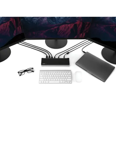 StarTech.com Dock USB-C para 3 Monitores 4K - Hub Ladrón de 5 Puertos USB 3.2 5Gbps - HDMI y DisplayPort - Mac y Windows -