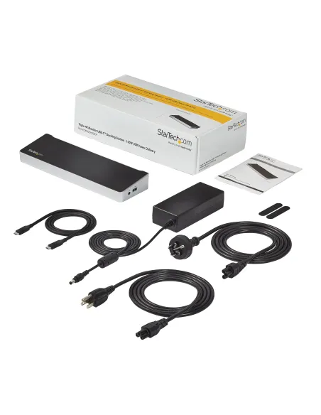 StarTech.com Dock USB-C para 3 Monitores 4K - Hub Ladrón de 5 Puertos USB 3.2 5Gbps - HDMI y DisplayPort - Mac y Windows -