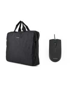 NILOX Maletín 15.6"Negro+Ratón USB 1000dpi