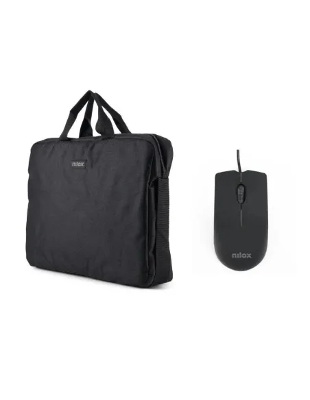 NILOX Maletín 15.6"Negro+Ratón USB 1000dpi