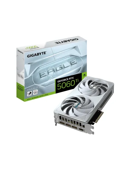 GIGABYTE GeForce RTX 5060 Ti EAGLE OC ICE 8G Tarjeta Gráfica – 8 GB GDDR7, 128 bits, PCI-E 5.0, 2617 MHz Frecuencia del núcleo,