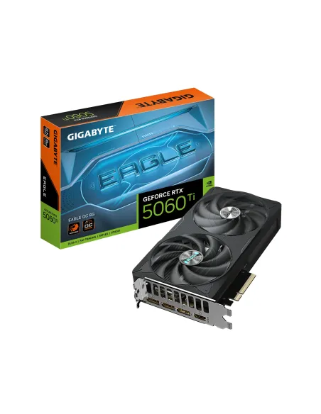 GIGABYTE GeForce RTX 5060 Ti EAGLE OC 8G Tarjeta Gráfica – 8 GB GDDR7, 128 bits, PCI-E 5.0, 2617 MHz Frecuencia del núcleo, 3 x