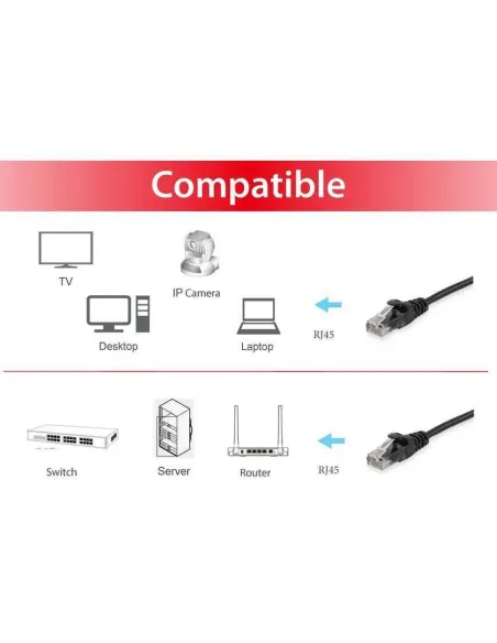 Equip 625455 cable de red Negro 7,5 m Cat6 U UTP (UTP)
