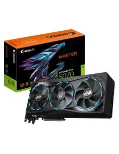 GIGABYTE AORUS GeForce RTX 5070 MASTER 12G Tarjeta Gráfica - 12GB GDDR7, 192 bits, PCI-E 5.0, 2715 MHz Core Clock, 3 x DP 2.1a,