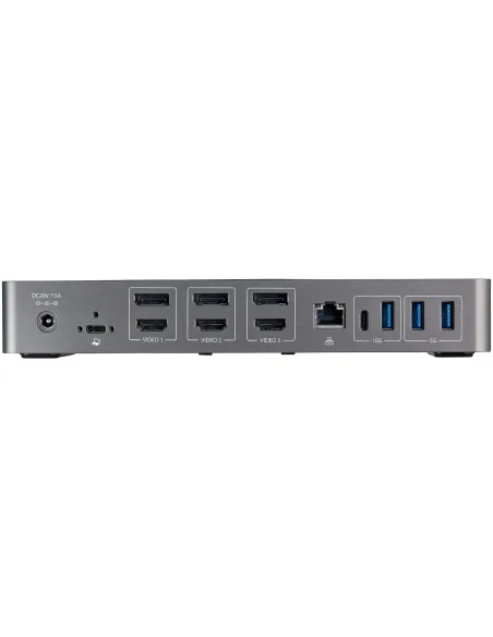 StarTech.com Docking Station USB-C y USB-A 10Gb - Replicador de Puertos Híbrido Universal para 3 Monitores DisplayPort y HDMI