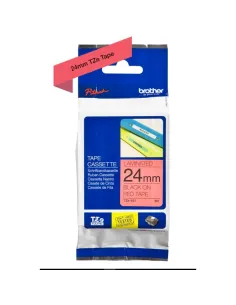 Brother TZe451 cinta laminada 24mm Negro/Rojo 8m