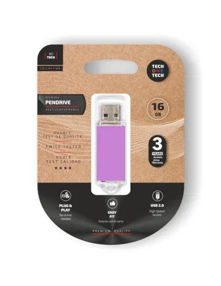TECH ONE TECH Basic Pendrive 16Gb USB 2.0 Purple