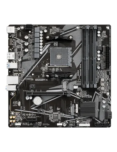 GIGABYTE B550M K Placa base - Procesadores AMD Ryzen 5000, hasta 4733 MHz DDR4, 1xPCIe 4.0 + 1xPCIe 3.0 M.2, LAN 1GbE, USB 3.2