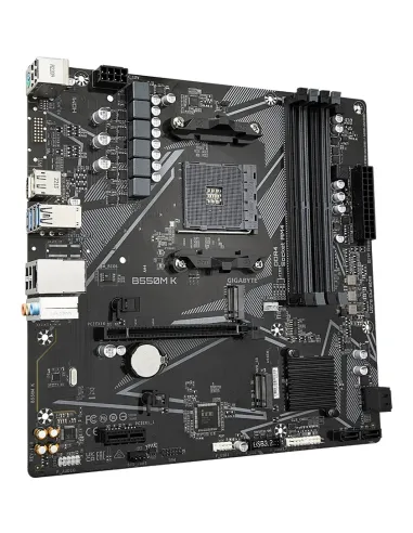 GIGABYTE B550M K Placa base - Procesadores AMD Ryzen 5000, hasta 4733 MHz DDR4, 1xPCIe 4.0 + 1xPCIe 3.0 M.2, LAN 1GbE, USB 3.2