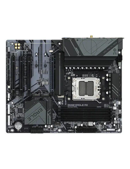 GIGABYTE B650 EAGLE AX Placa base - AMD Ryzen serie 9000, VRM de 12+2+2 fases, hasta 7600 MHz DDR5 (OC), 1xPCIe 5.0 + 2xPCIe
