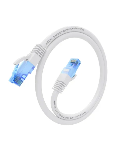 AISENS Cable De Red Latiguillo RJ45 Cat.6 UTP AWG26 CCA, Blanco, 30 cm