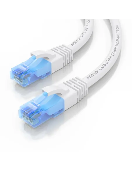 AISENS Cable De Red Latiguillo RJ45 Cat.6 UTP AWG26 CCA, Blanco, 30 cm