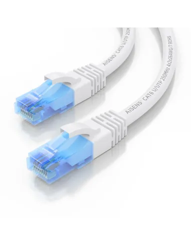 AISENS Cable De Red Latiguillo RJ45 Cat.6 UTP AWG26 CCA, Blanco, 0.75 m