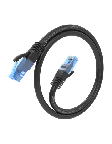 AISENS Cable De Red Latiguillo RJ45 Cat.6 UTP AWG26 CCA, Negro, 30 cm