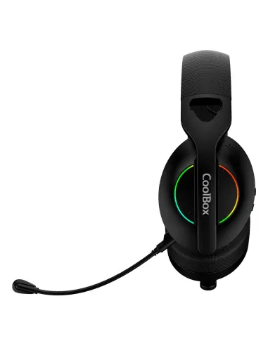 CoolBox WB01 RGB Auriculares Inalámbrico y alámbrico Diadema Juego USB Tipo C Bluetooth Negro