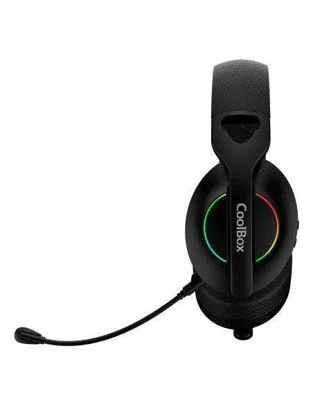 CoolBox WB01 RGB Auriculares Inalámbrico y alámbrico Diadema Juego USB Tipo C Bluetooth Negro