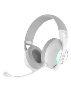 CoolBox WB01 RGB Auriculares Inalámbrico y alámbrico Diadema Juego USB Tipo C Bluetooth Blanco