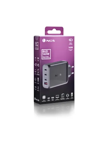 NGS BUD 140W Universal Negro Corriente alterna Carga rápida Interior