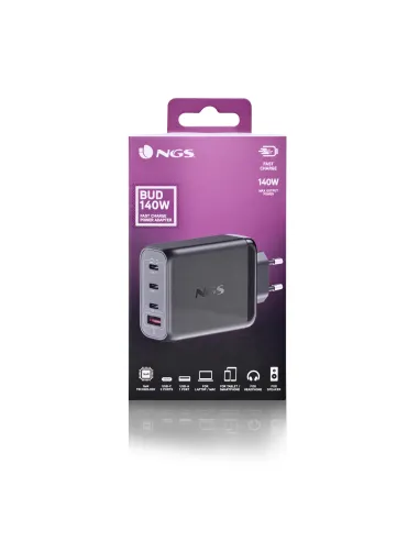 NGS BUD 140W Universal Negro Corriente alterna Carga rápida Interior