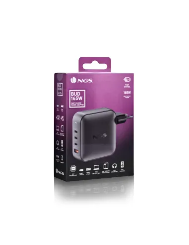 NGS BUD 165W Universal Negro Corriente alterna Carga rápida Interior